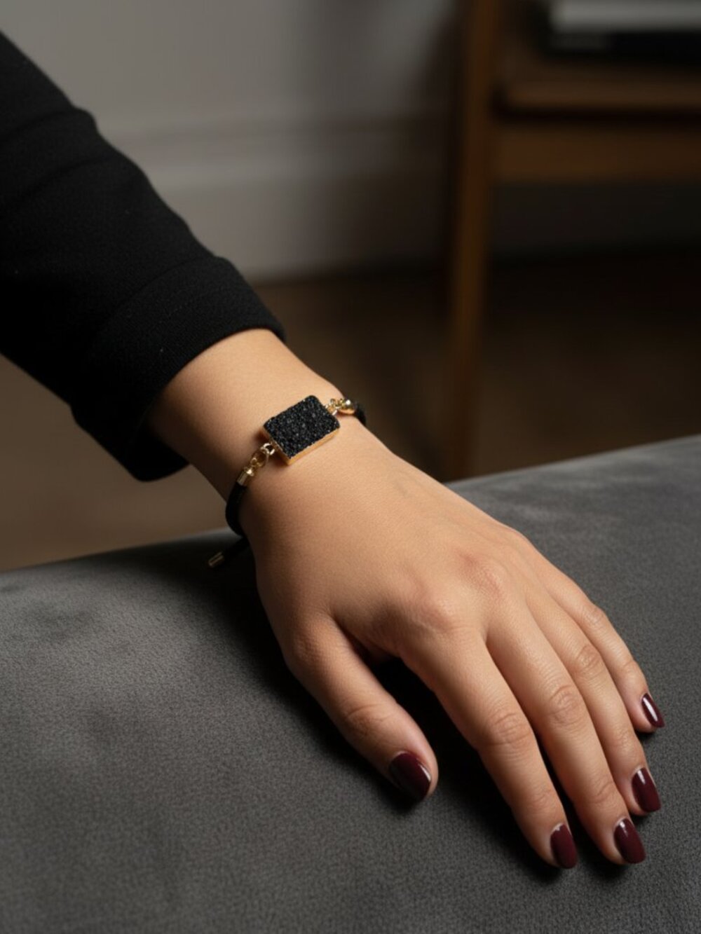 Designs by Forte | Midnight Druzy Adjustable Bolo Bracelet